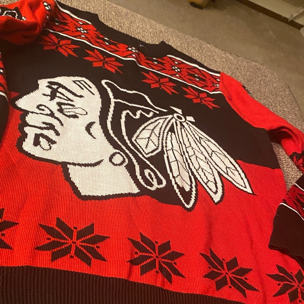 NHL Red and Black Women's Sweater